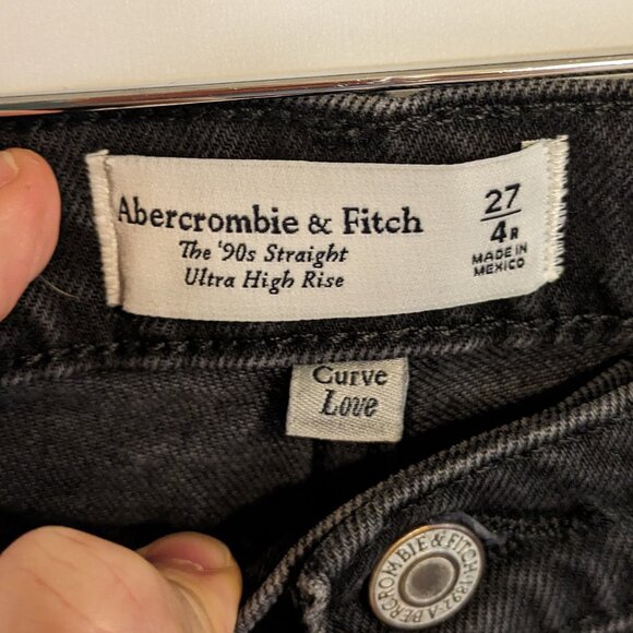 NWT Abercrombie + Fitch Curve Love The 90s Straight Ultra High Rise Size 27 / 4 - Picture 6 of 13